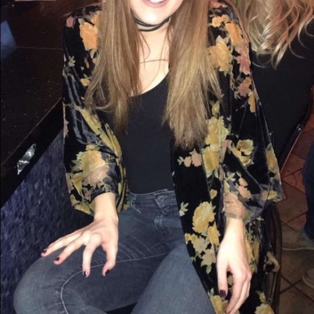 Velvet Flowered Kimono